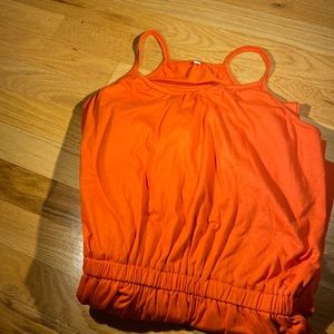 NWOT orange jumpsuit with pockets wide leg